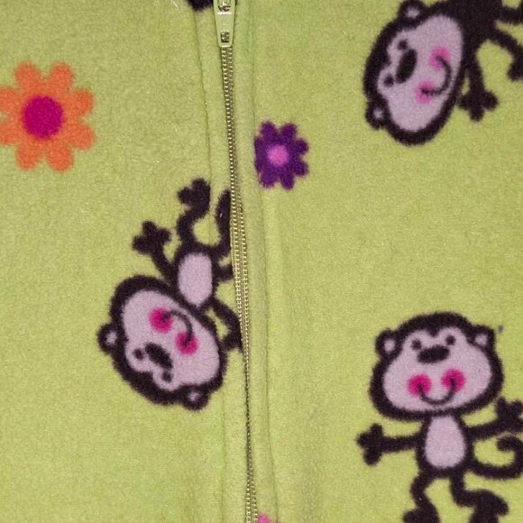 Toddler Size 3T Girls Monkey Pajamas, Footed Pjs, Jumping Beans - Picture 4 of 10